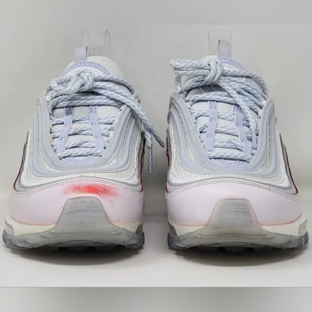 Nike Air Max 97 DIY Flare White Grey Pink Shoes CW5567-100 Mens Size 8 Pre-owned